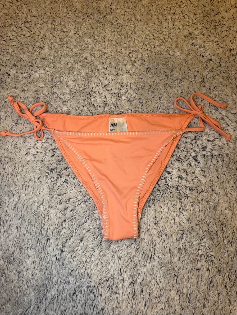 H&M Women's Coral-Orange Tie-Side Triangle Bikini Set